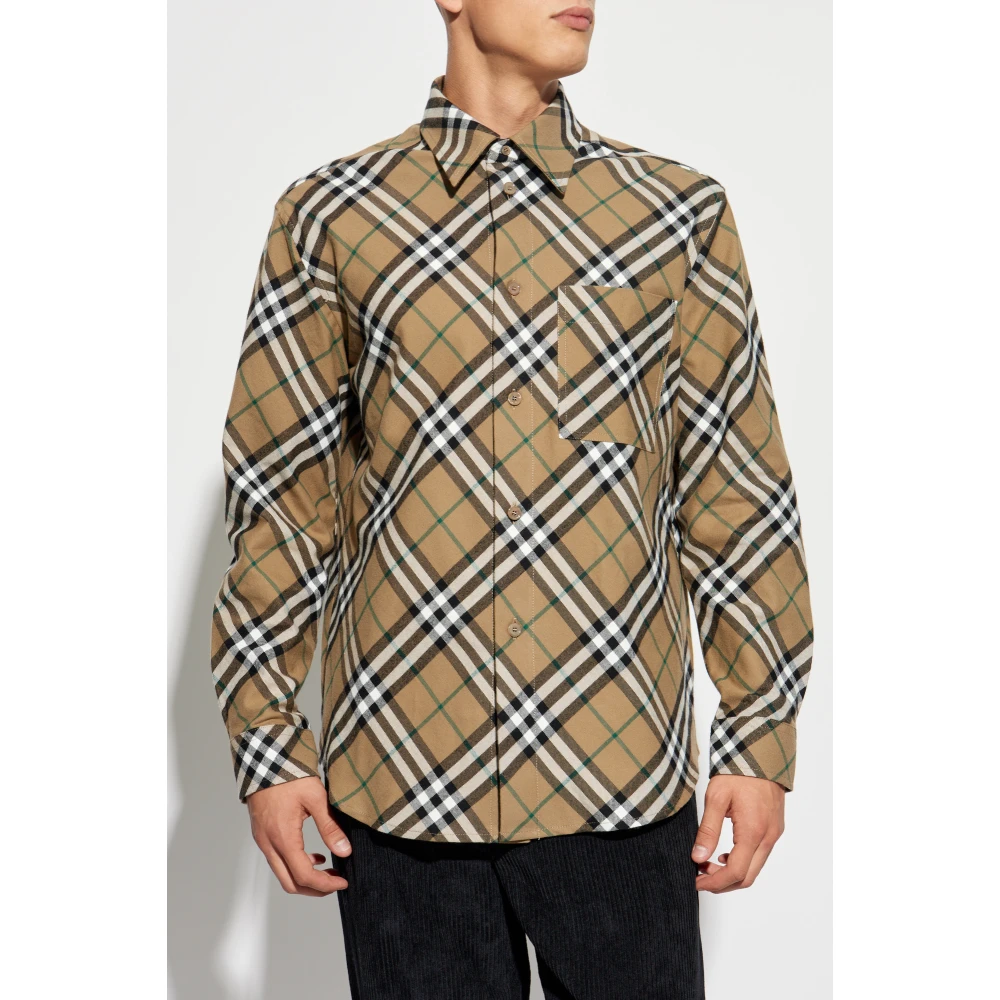 Burberry Overhemd met ruitpatroon Beige Heren