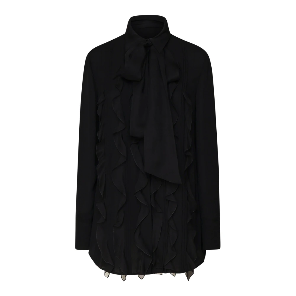 Valentino Garavani Zwarte overhemd met lange mouwen Black Dames