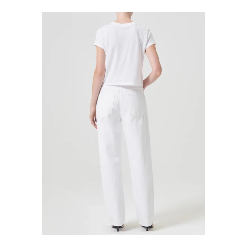 Agolde Wijde Broek Criss Cross Jeans White Dames