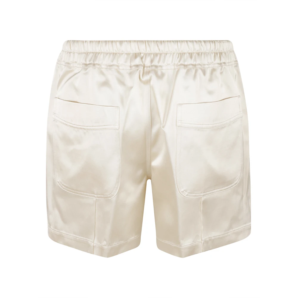 Tom Ford Satijnen Shorts met Piping White Heren