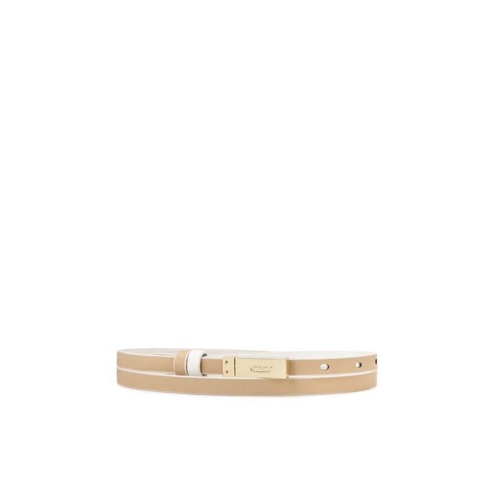 Kazar Leren smalle riem White Dames