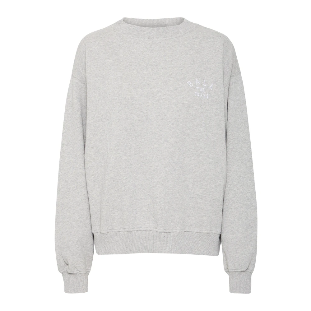 Ball Grijze Melange Crewneck Sweatshirt met Logo Gray Dames