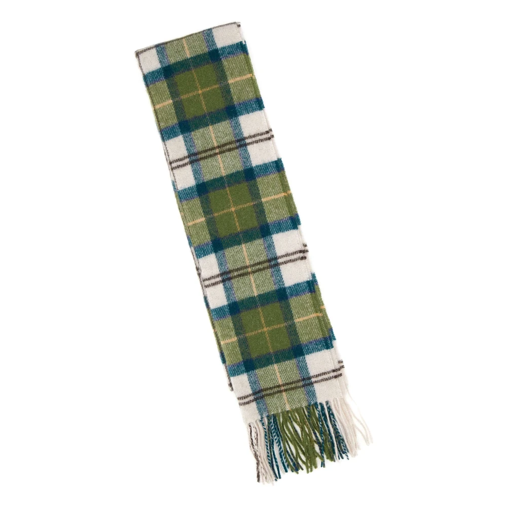 Barbour Tartan Lamswol Sjaal Groen Crème Multicolor Heren