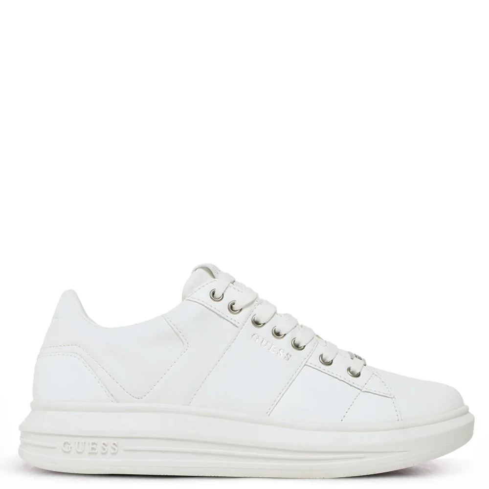 Guess Leren Sneaker met Rubberen Zool White Heren