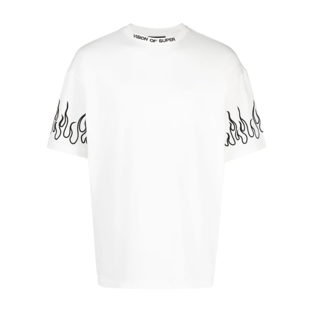 Vision OF Super Flames T-Shirt in Wit Zwart White Heren