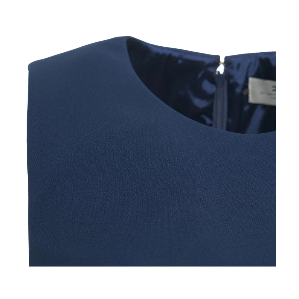 Elisabetta Franchi Blauwe Mini Jurk met Metalen Details Blue Dames