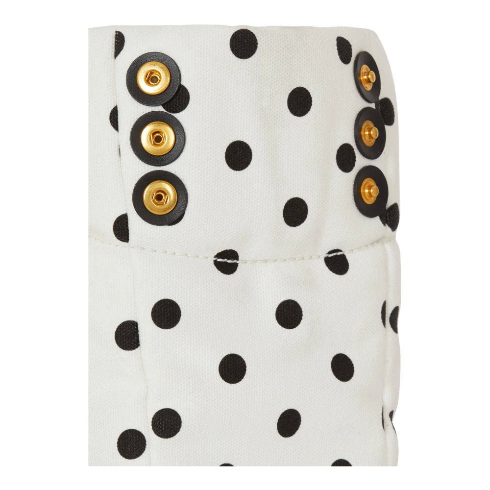 Balmain Kleine 1945 Zachte tote tas in polka dot canvas White Dames