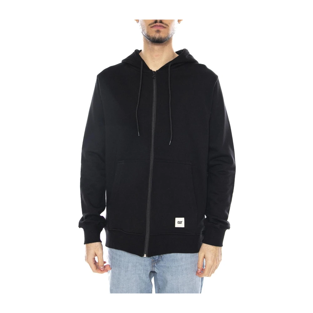Cat Mannelijk Zwart Hoodies & Sweatvesten Heren, L, Full-Zip Hooded Sweatshirt