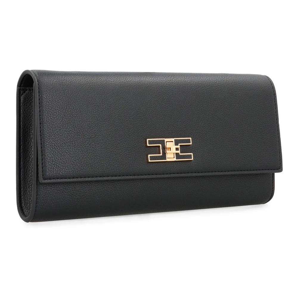 Elisabetta Franchi Stijlvolle Faux Leren Crossbody Tas Black Dames
