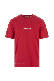 Röd Crewneck T-shirt från 7 Moncler FRGMT Hiroshi Fujiwara