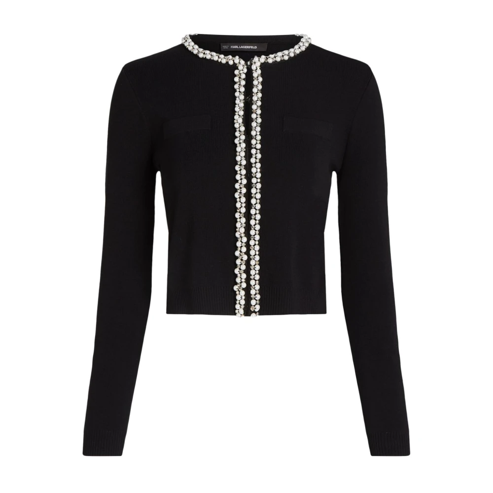 Karl Lagerfeld Zwart Vest MET Kralendetail Black Dames