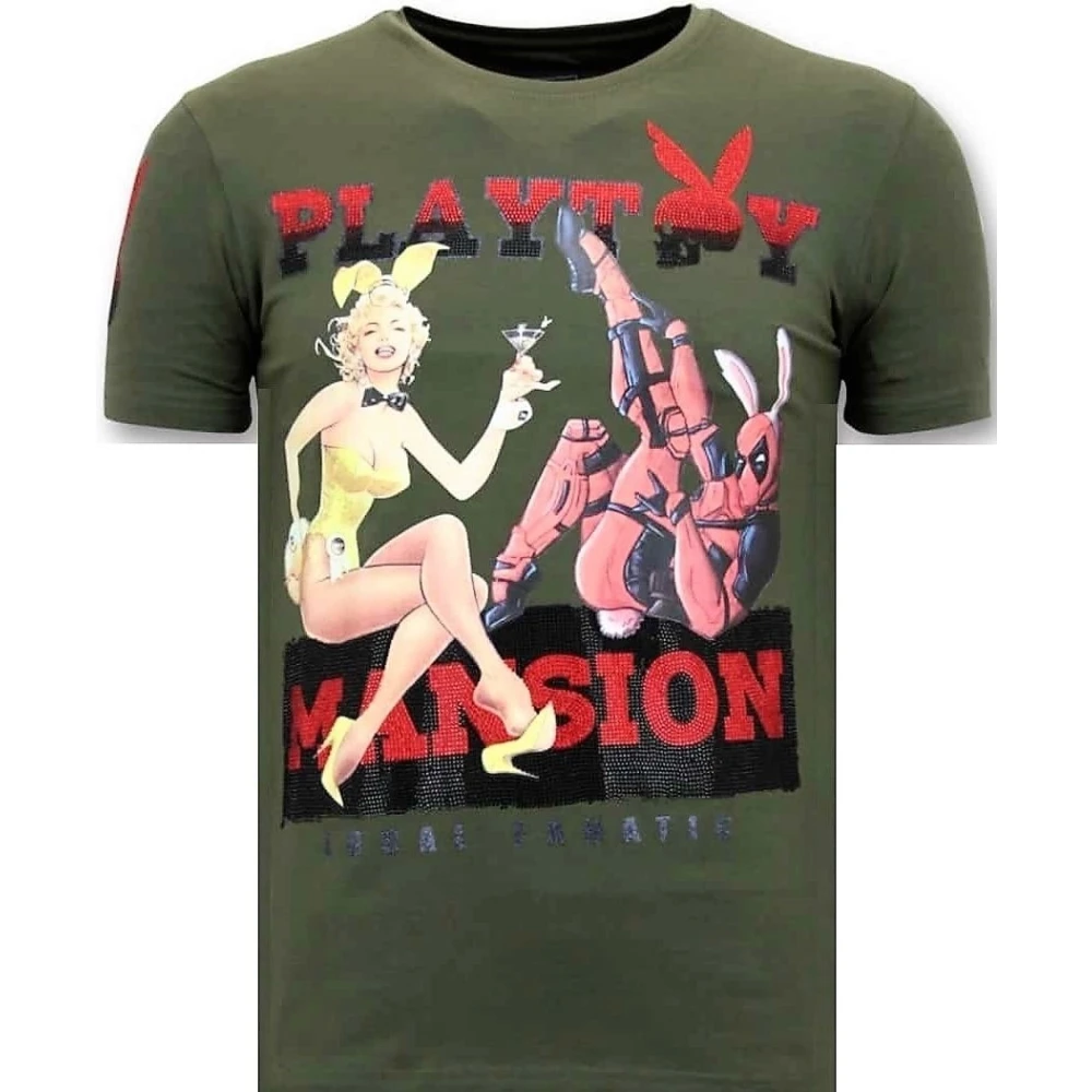 Local Fanatic Tuff Män T-shirt - The playtoy Mansion - 11-6386W Green, Herr