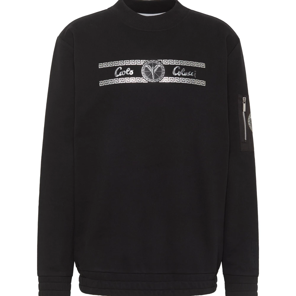Carlo colucci Stijlvol Sweatshirt voor Mannen Black Heren