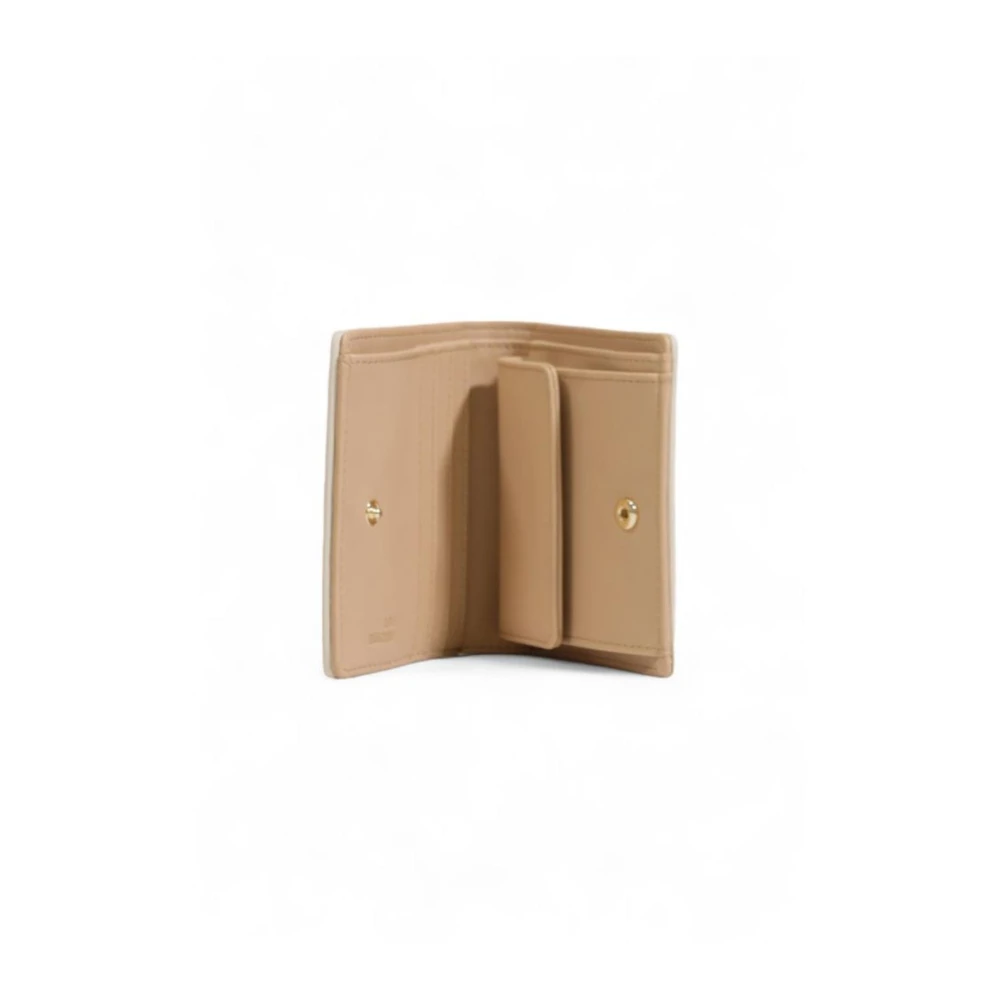 Love Moschino Faux Leather Kleine Portemonnee Collectie Beige Dames