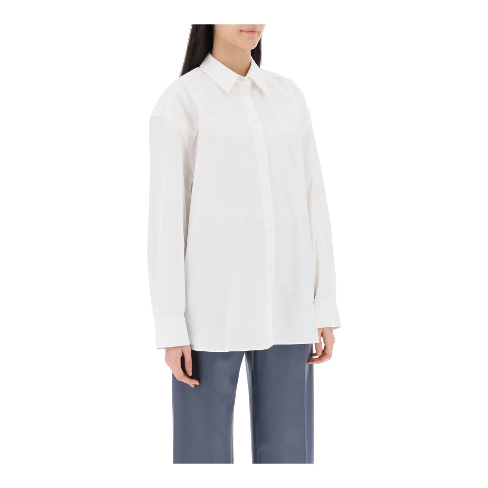 Loulou Studio Espanto Oversized Katoenen Shirt White Dames
