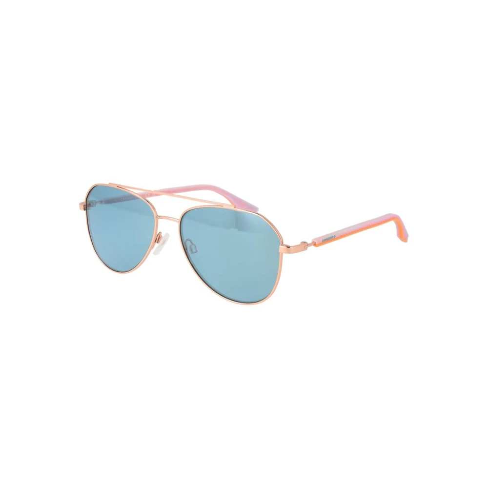 Converse Unisex Pink Rubber Sunglasses With Accents