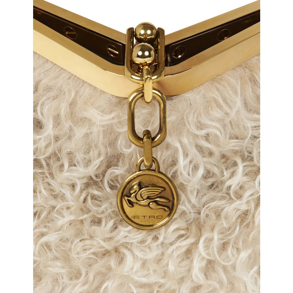 ETRO Bruine Wol Mohair Mini Tas Beige Dames