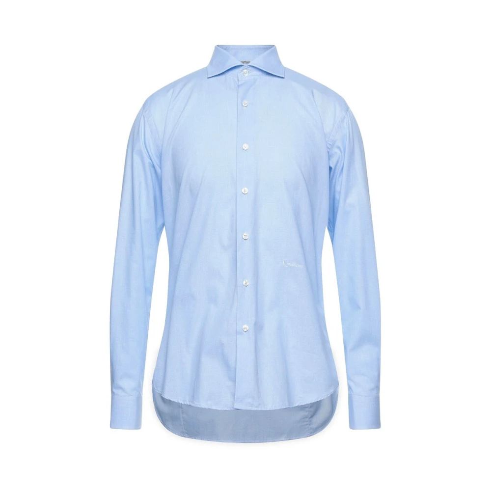 Aquascutum Katoenen Oxford Overhemd Regular Fit Geborduurd Logo Blue Heren