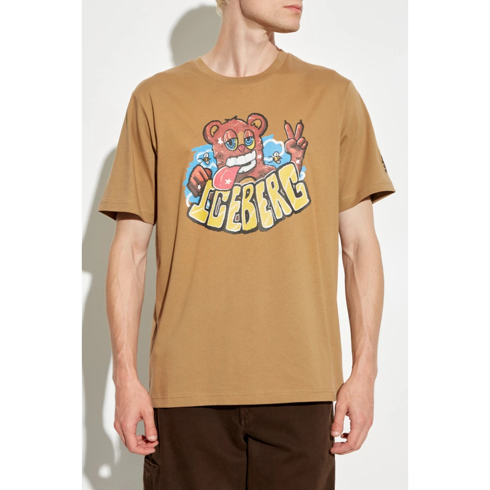 Iceberg T-shirt met print Brown Heren