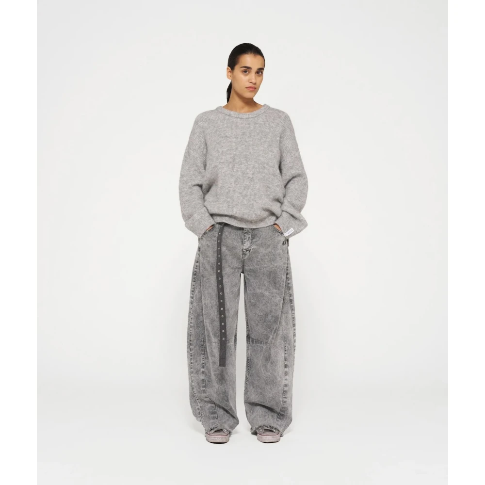 10Days Relaxed fit ribgebreide trui Gray Dames