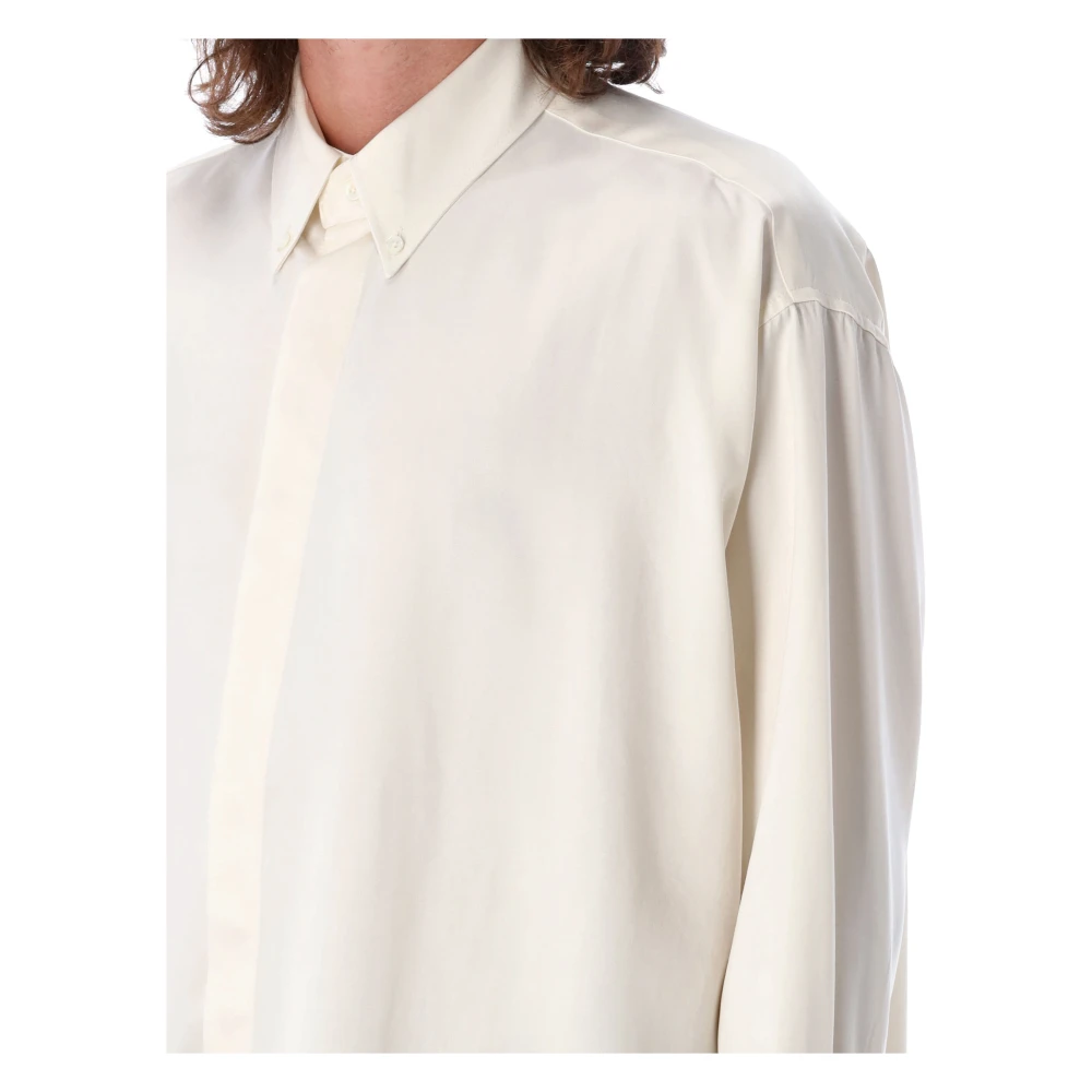 Ami Paris Zijden overhemd met puntkraag White Heren
