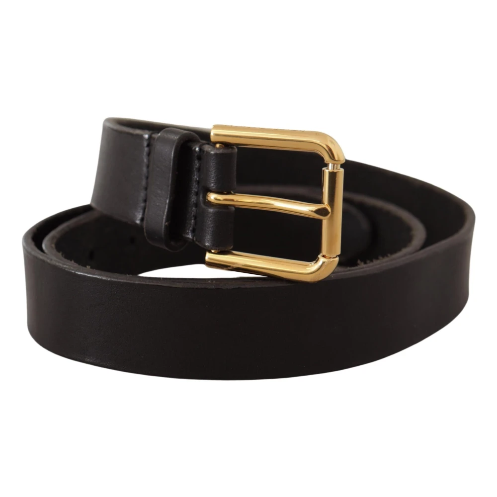 Dolce & Gabbana Elegante leren riem met metalen gesp Black Dames