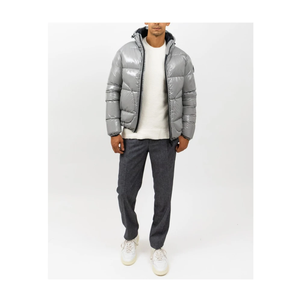 Herno Glossy Bomber Jacket White Heren