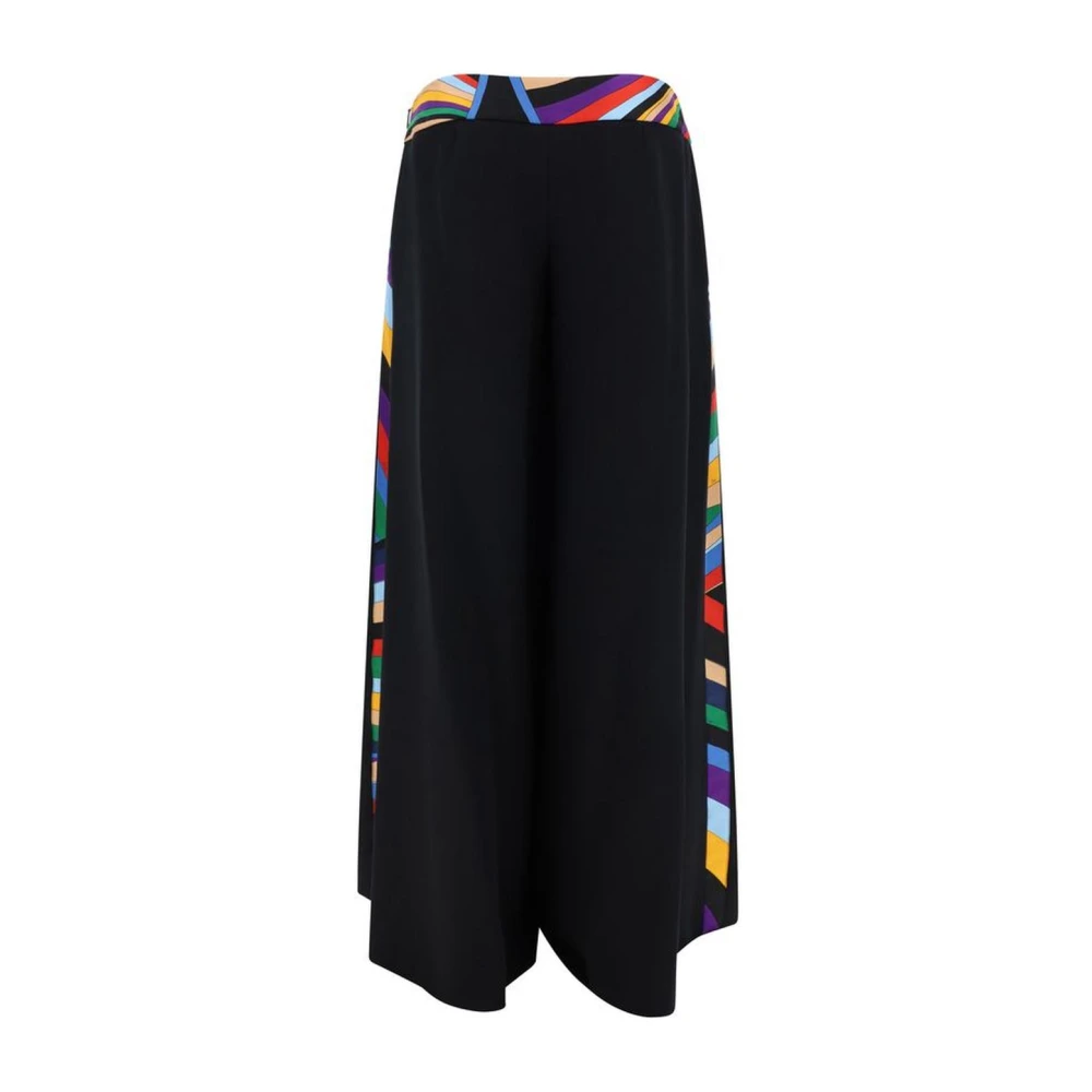 EMILIO PUCCI Contrasterende Zijbanden Wijde Broek Black Dames