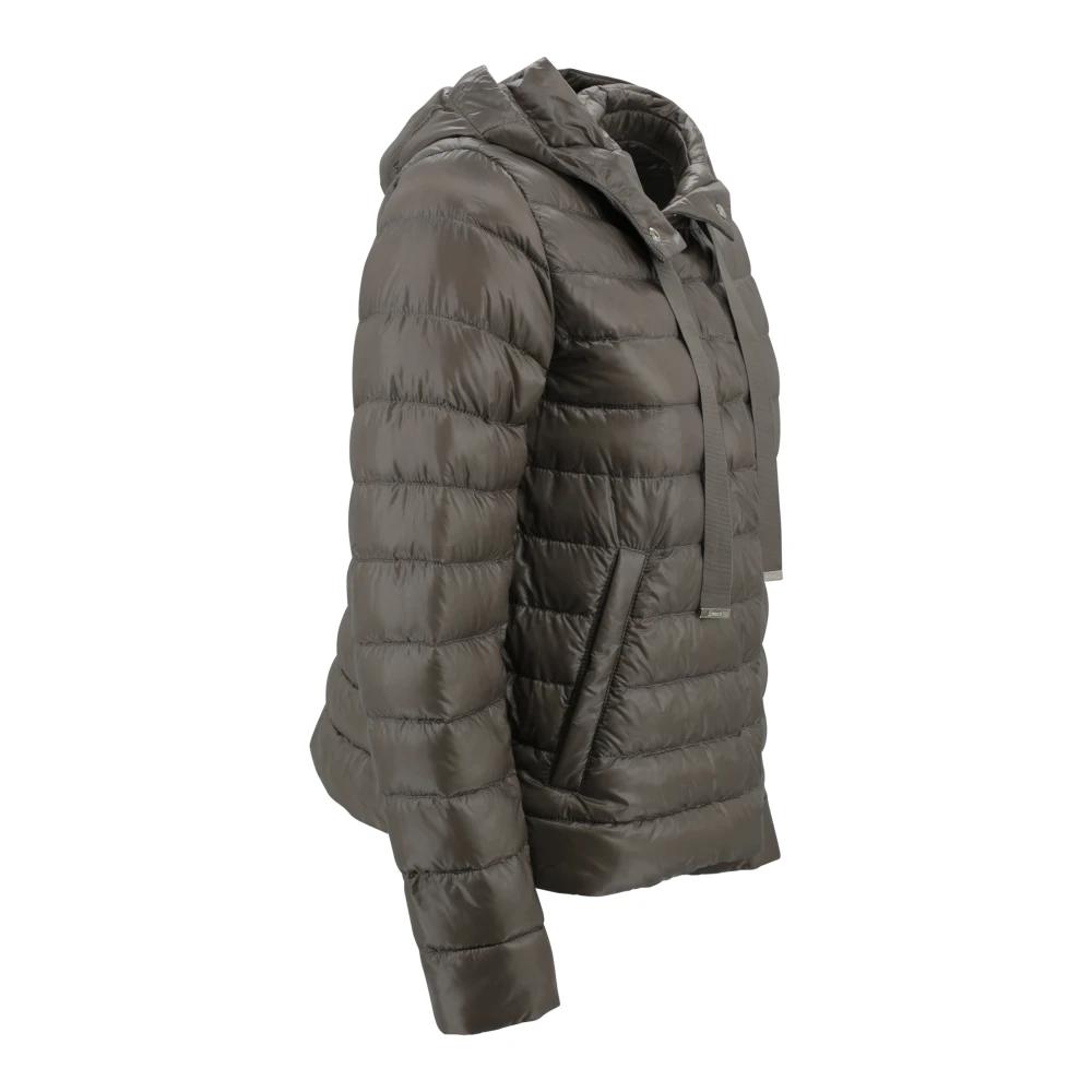 Herno Hooded jas met drukknoopsluiting Brown Dames