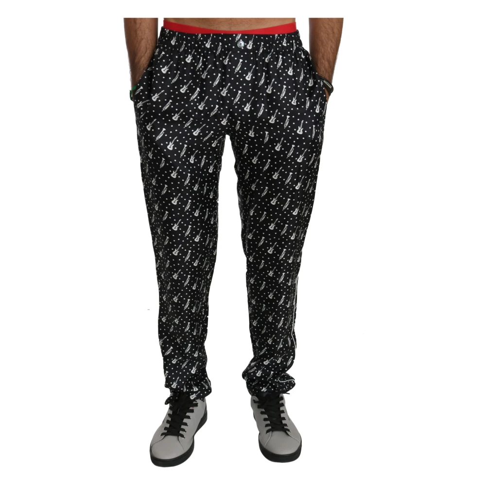 Dolce & Gabbana Mannelijk Zwart Broeken Heren, S, Lounge Pants