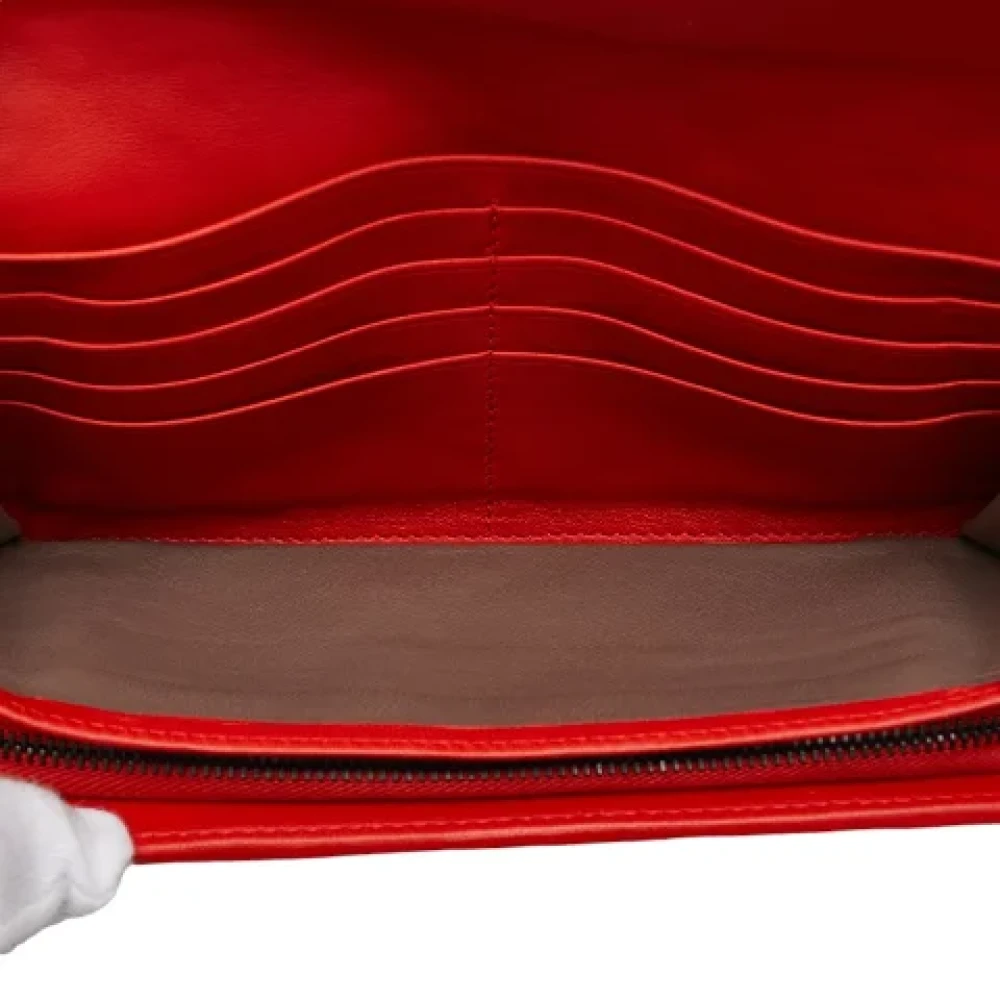 Bottega Veneta Vintage Pre-owned Leather wallets Red Dames