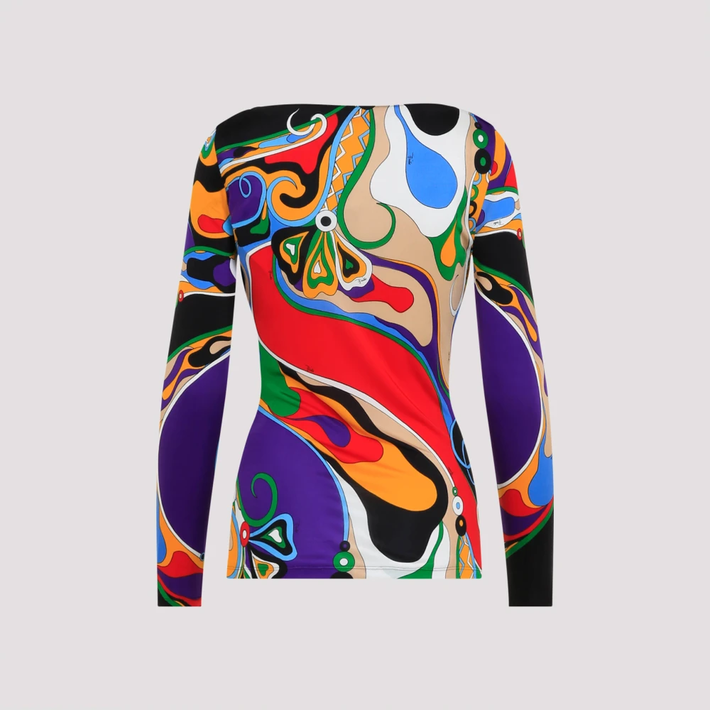 EMILIO PUCCI Rode Bloesemblouse Multicolor Dames