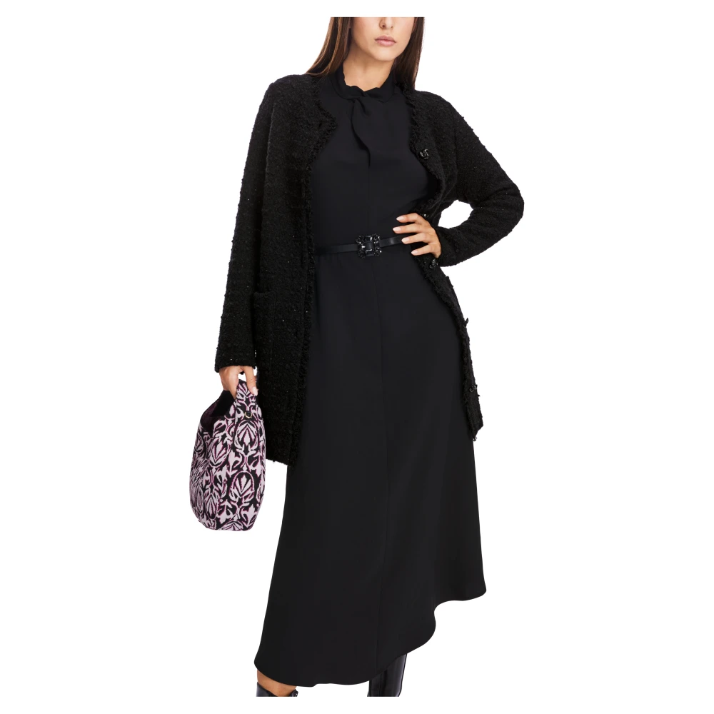 Marc Cain Bouclé Gebreide Vest Black Dames