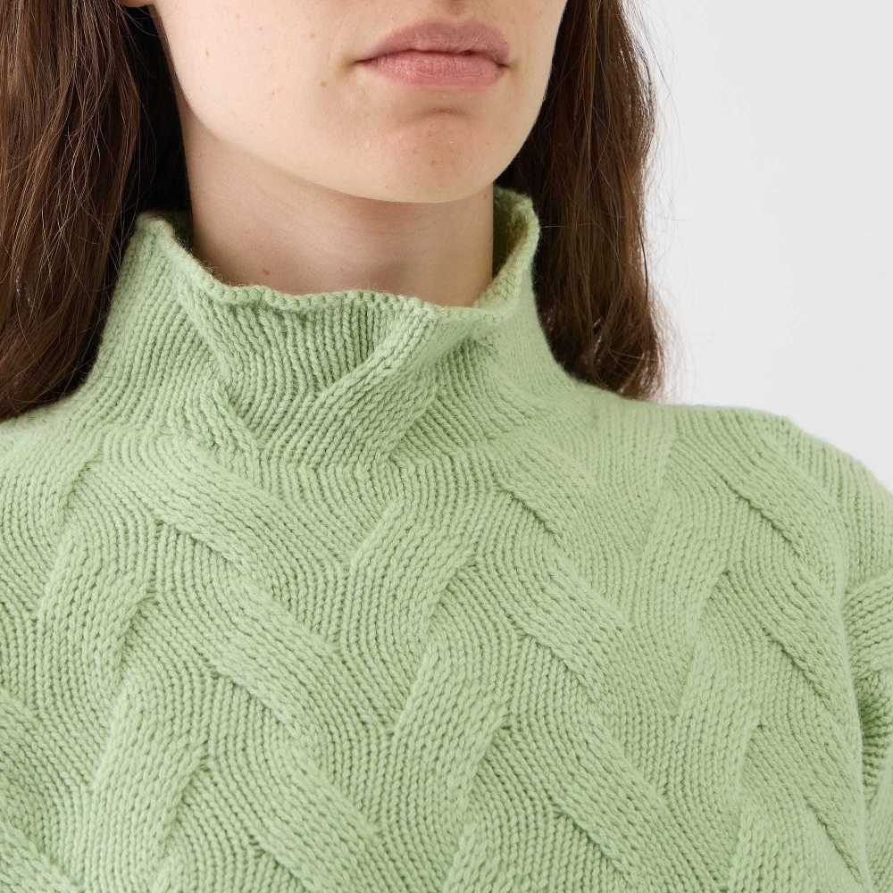 Le Tricot Perugia Kasjmier Zijde Trui Groen Green Dames