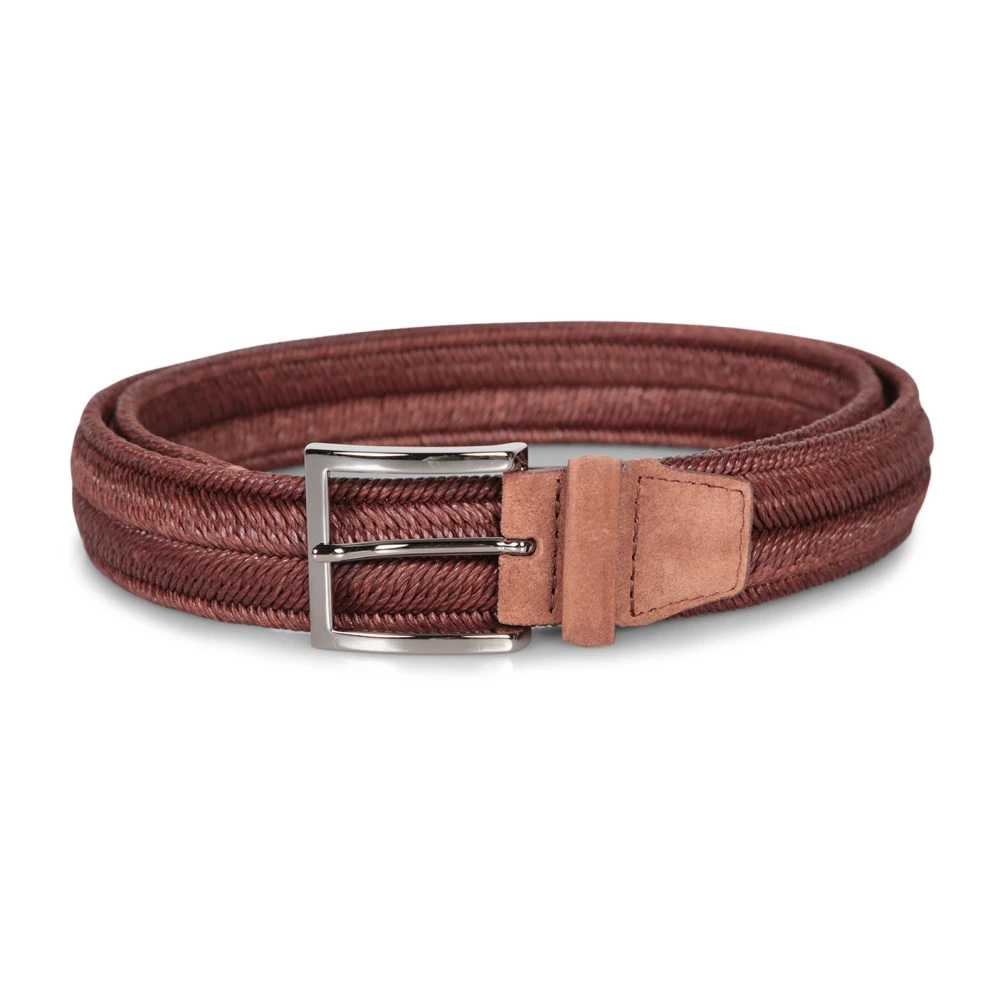Orciani Men's Brown Belts, 100 Cm, Braided Linen Belt
