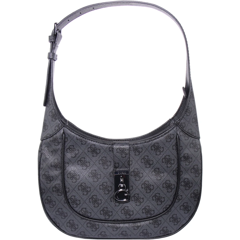 Guess Women's Black Stylish Maimie Hobo Handbag In 4G Coal - Shoulder Bags - One Size - Bags