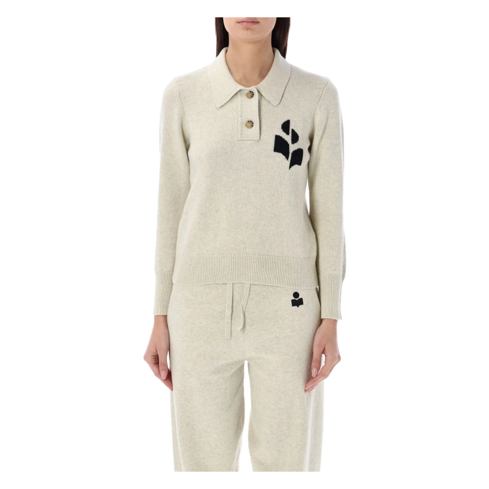 Isabel Marant Étoile Lichtgrijze Polo Sweater Nola Gray Dames