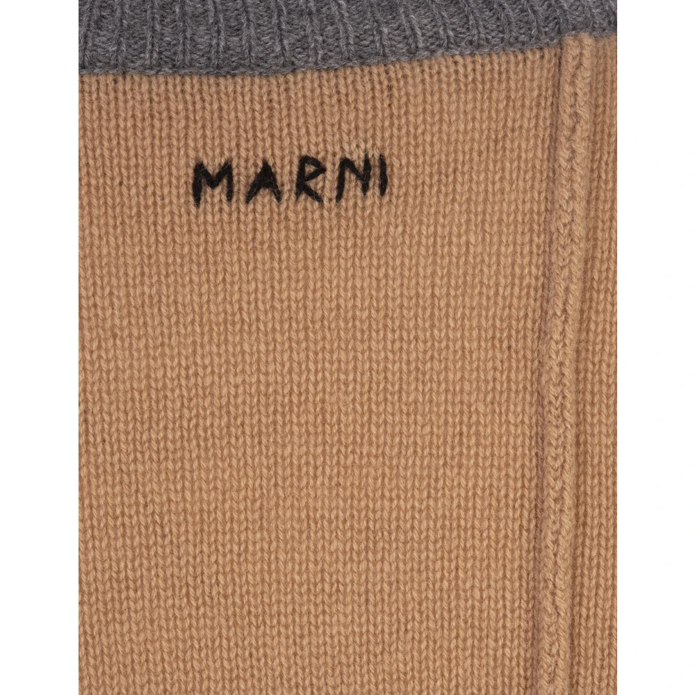 Marni Kasjmier Earthofsiena Kleurblok Sweater Brown Dames
