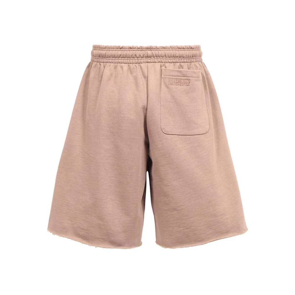 Vetements Gedrukte Katoenen Bermuda Shorts Brown Heren