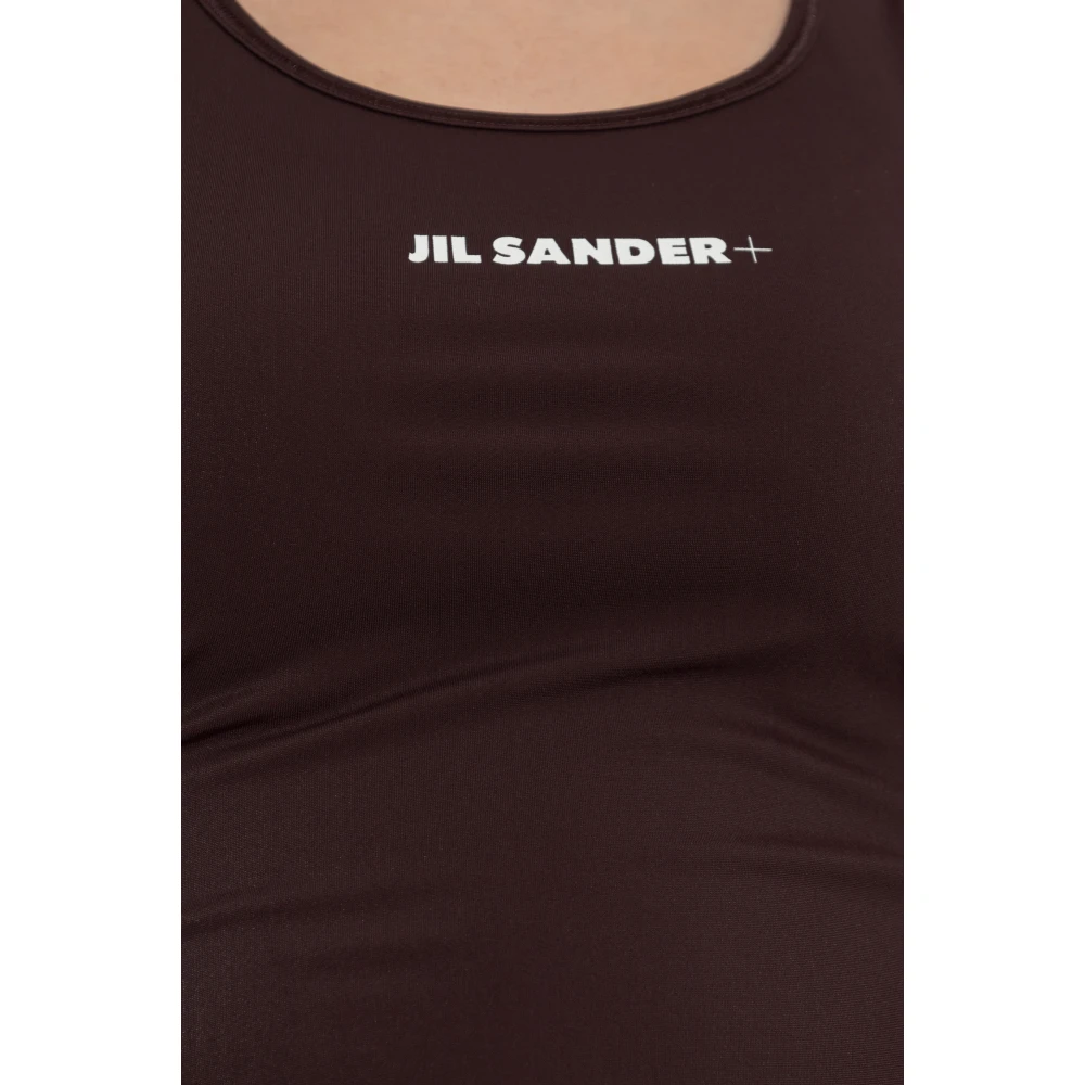 Jil Sander Sporttop met logo Brown Dames