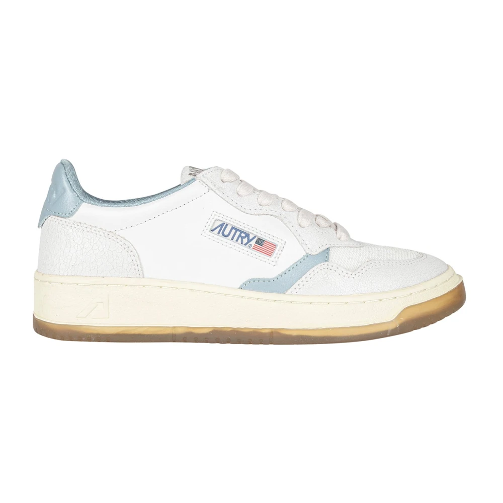 Autry Mesh Sneakers met Leren Details Dames Schoenen Wit