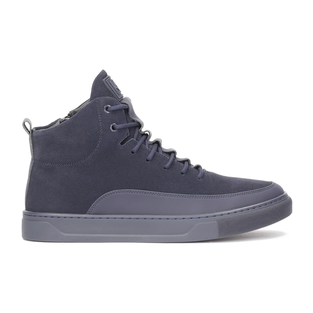 Kazar Donkerblauwe herensneakers met rits en veters Heren Schoenen