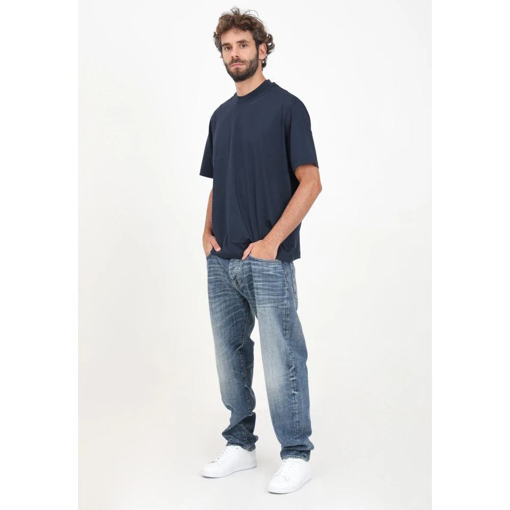 Armani Exchange Loose Tapered Denim Jeans Blue Heren