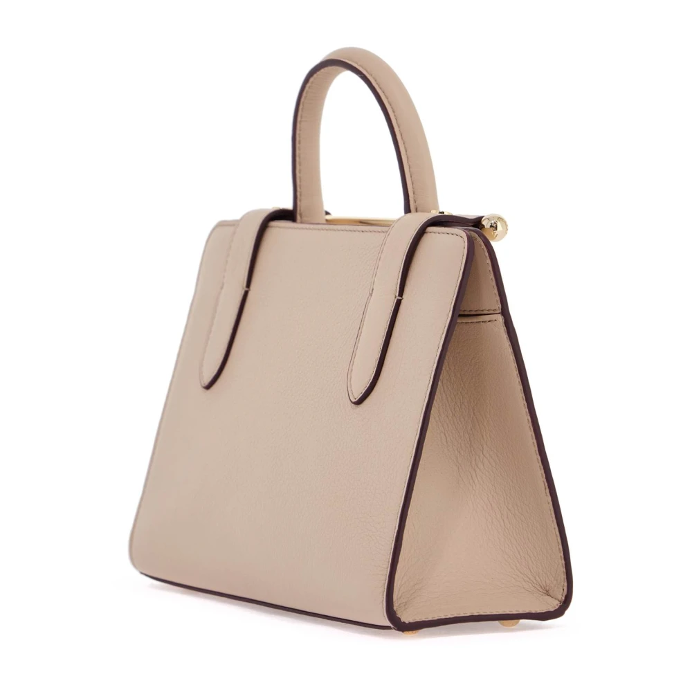 Strathberry Elegante Kalfsleren Handtas met Magneetsluiting Beige Dames