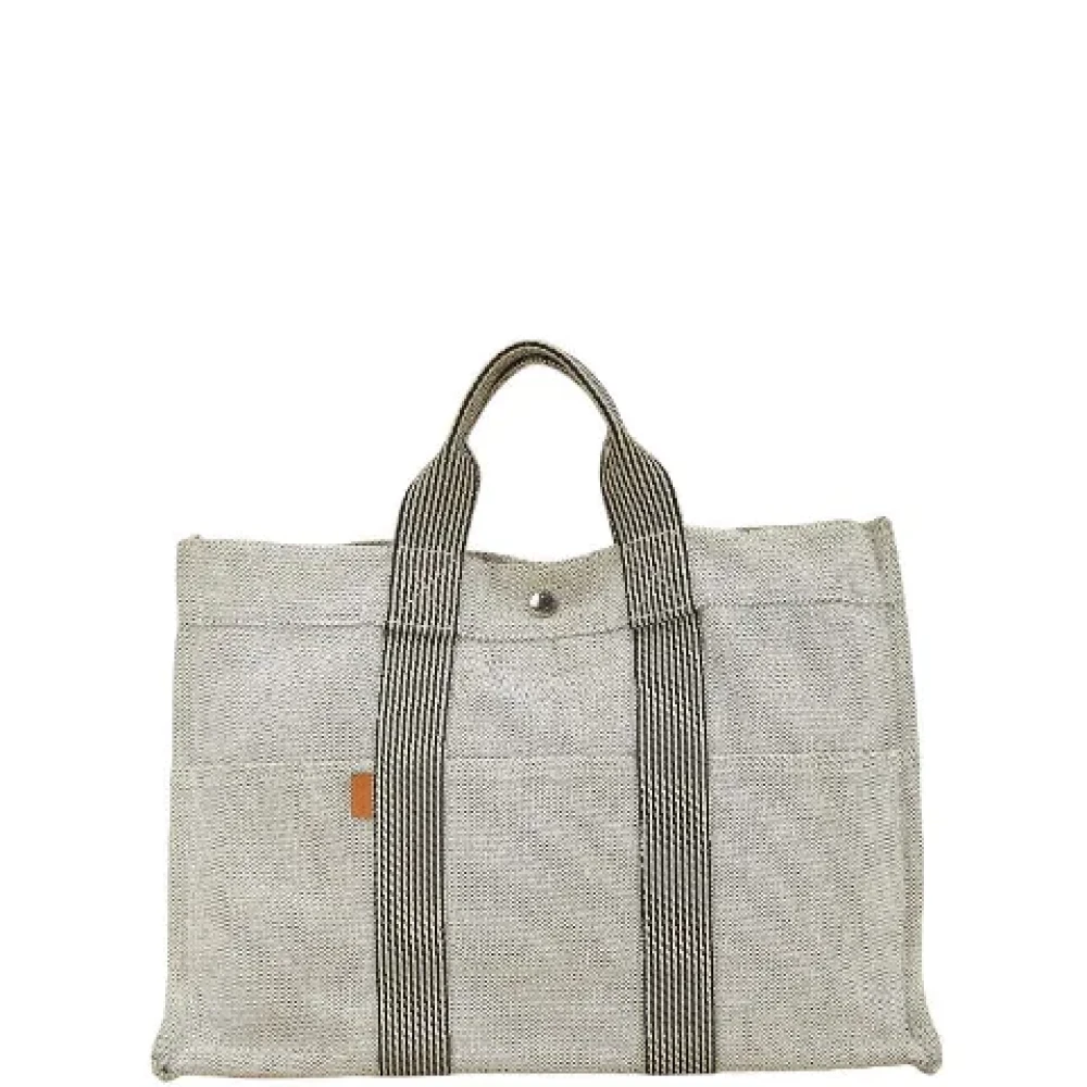 Hermès Vintage Pre-owned Canvas handbags Gray Dames