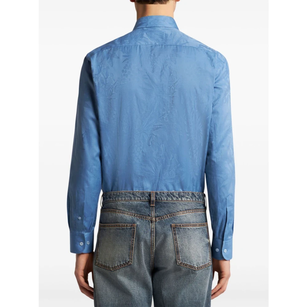 ETRO Blauw Rome Shirt met Amoeben Blue Heren