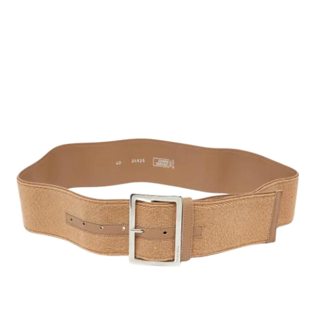 Versace Pre-owned Fabric belts Beige Dames