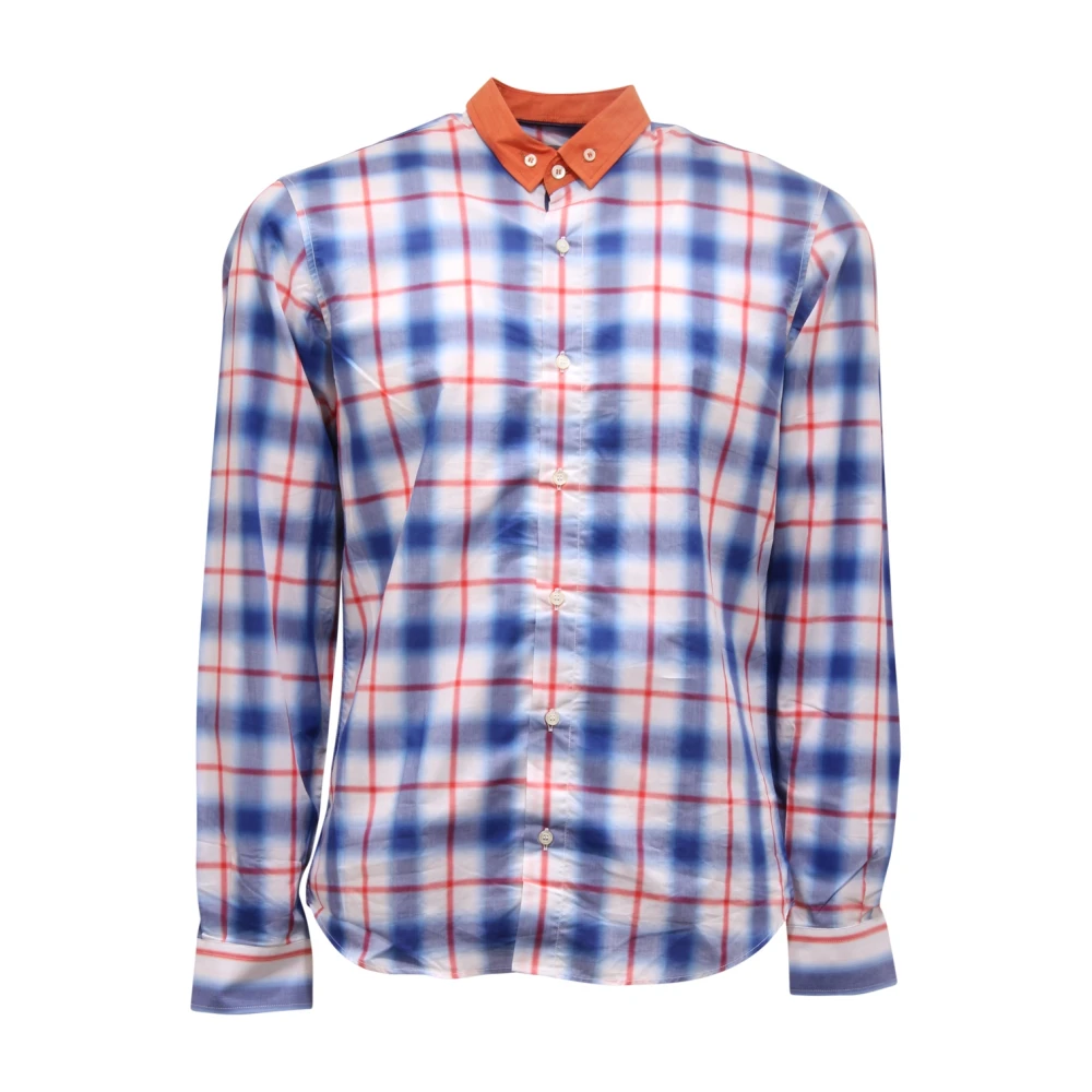Etro Men's Multicolor Casual Shirts, S, Italian Cotton Checkered Shirt