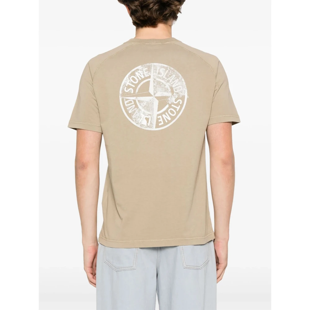 Stone Island Casual Katoenen T-Shirt Beige Heren