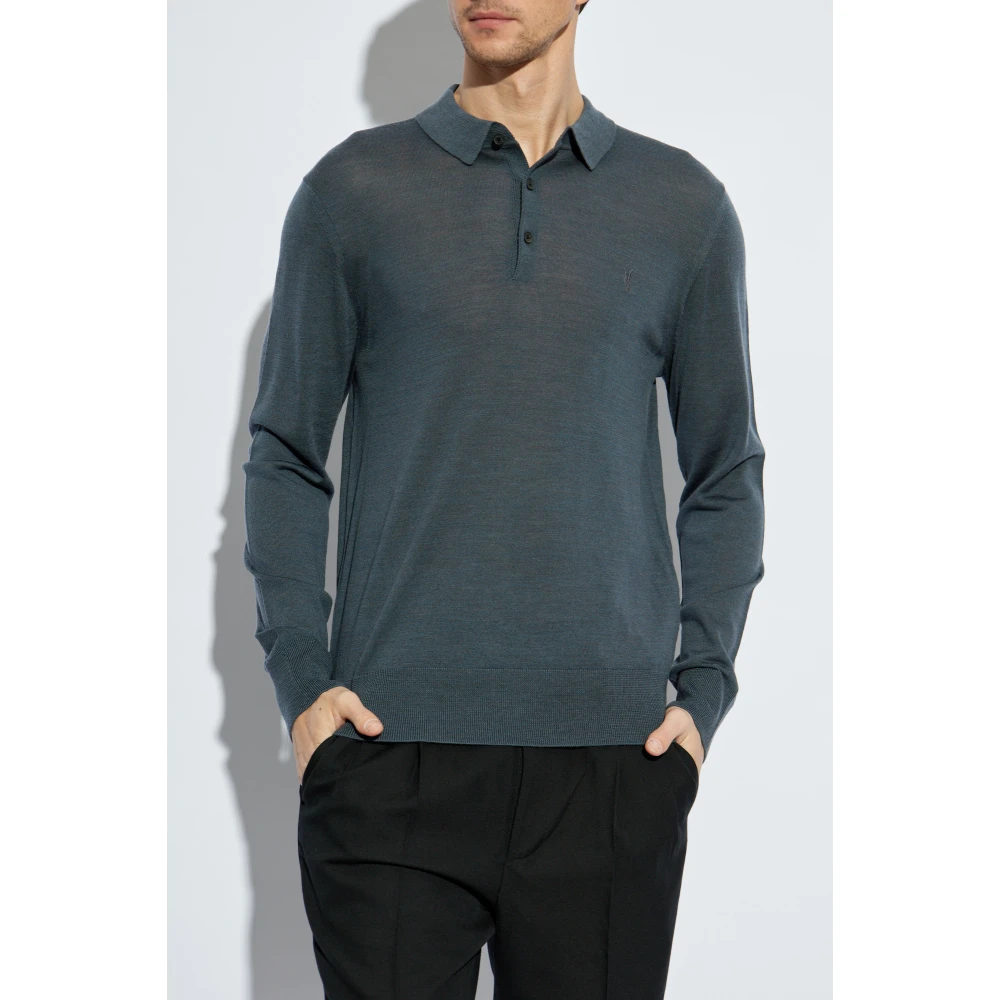AllSaints Woltrui met Kraag Blue Heren